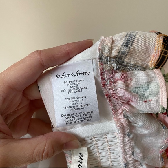 For Love and Lemons Marissa Patchwork Crop Puff Sleeve Shirt Top Size Small S - Picture 12 of 16